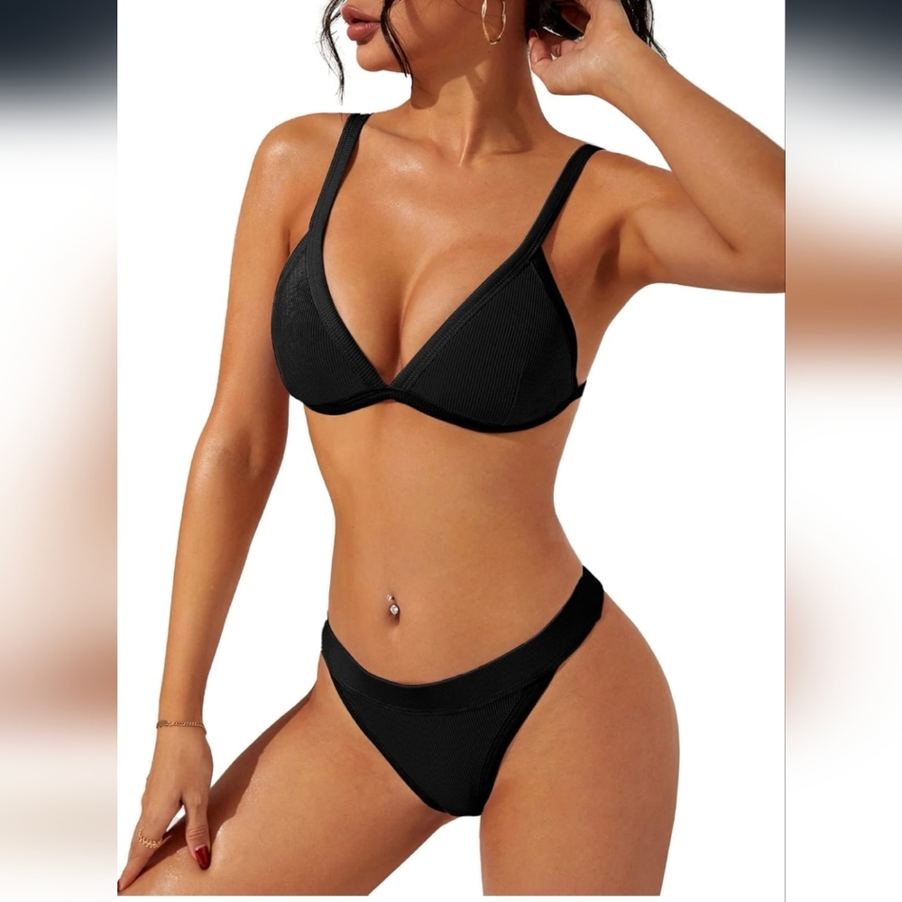 NWT Black SWIMALL Sexy Brazilian Sporty Bikini